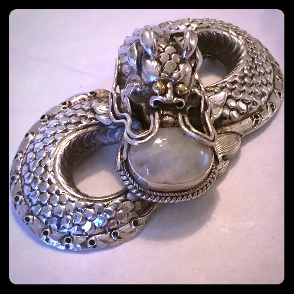 Dragon Brooch Sterling Silver